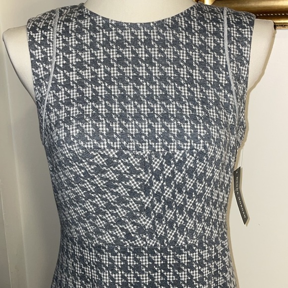 NWT Donna Morgan Sleeveless Dress/Sheath. Gray & White Houndstooth Pattern. SZ10 - Picture 2 of 13